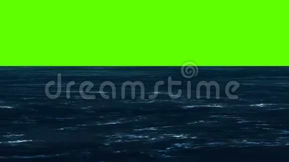 绿色屏幕上汹涌的海浪视频的预览图