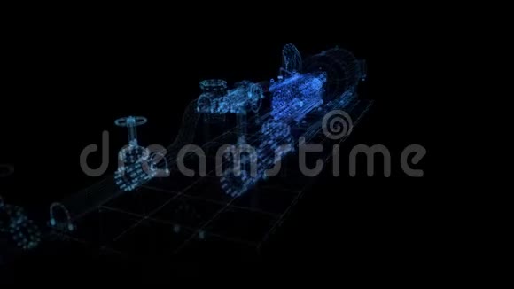 工业设备电动油阀及泵3D技术渲染视频的预览图
