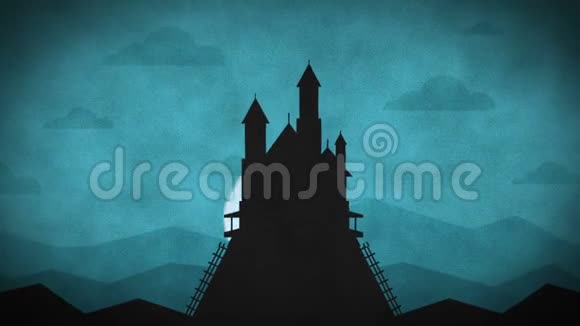 万圣节森林山城堡蝙蝠快乐视频的预览图