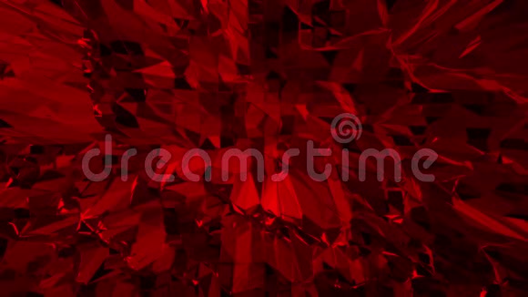 暗红色低聚挥动表面作为创意背景暗红色多边形几何振动环境或脉动视频的预览图