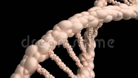 在黑色上分离的DNA分子结构视频的预览图