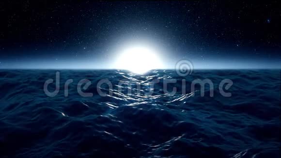 蓝粗洋海月光环境循环视频的预览图