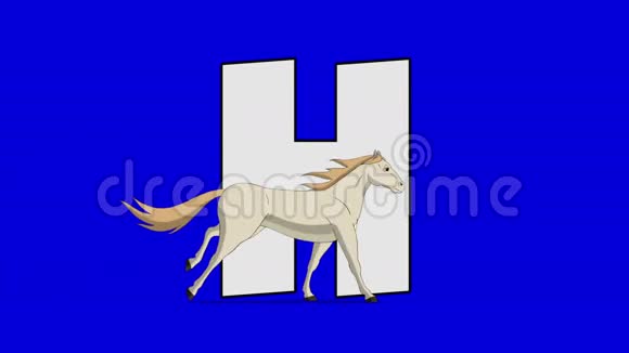 字母H和马前景视频的预览图