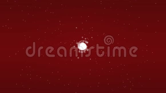 冬季庆祝红色背景与星星白色暴风雪圆形复印空间视频的预览图