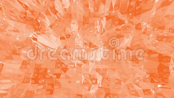 橙色低聚表面作为元素运动图形多边形数字镶嵌移动环境或改变闪亮视频的预览图