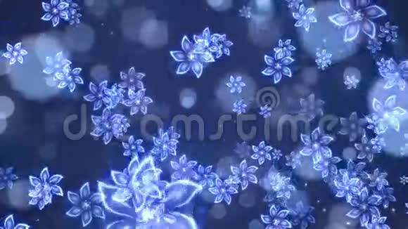 蓝色的花朵波克背景视频的预览图