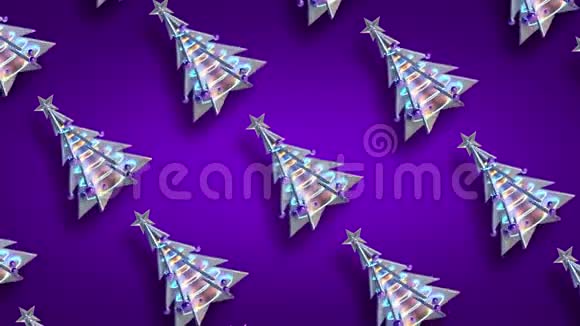 圣诞装饰圣诞树环紫色闪光视频的预览图