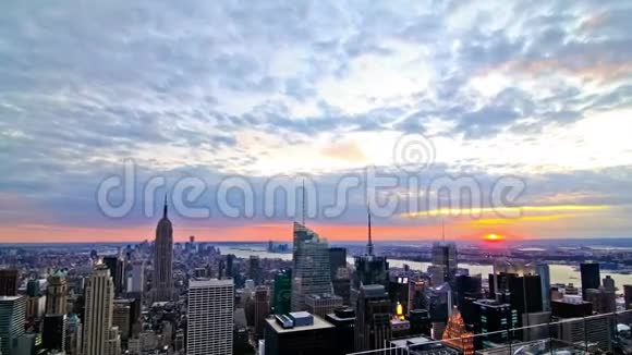 纽约城市景观时间流逝日落视频的预览图