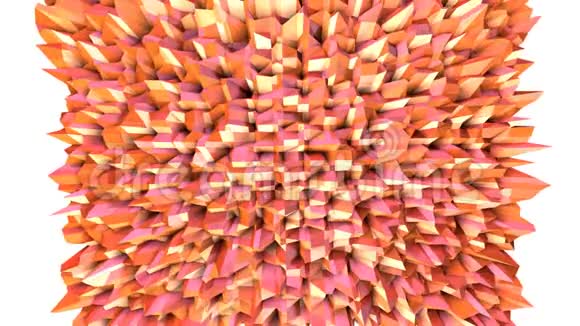 抽象简单的粉红色橙色低聚三维表面作为元素运动图形软几何低聚运动背景视频的预览图