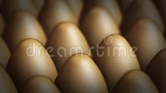 棕色鸡蛋的全景视频视频的预览图