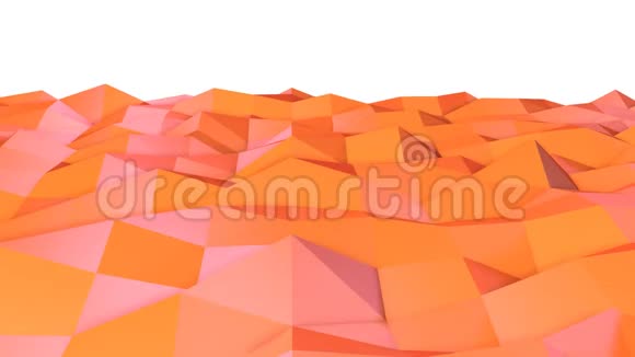 摘要简单的粉红色橙色低聚三维表面作为控制场软几何低聚运动背景视频的预览图