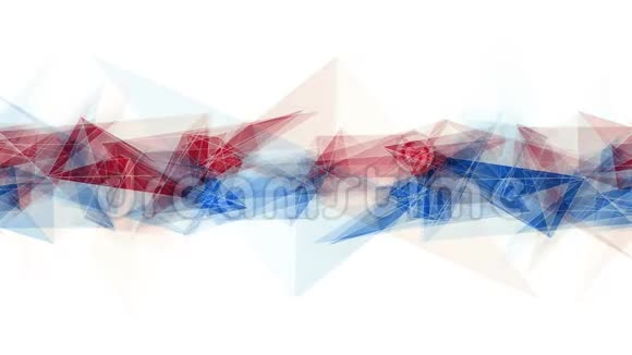 抽象蓝红多边形星形网亮云动画背景新质量动态技术运动多彩视频的预览图