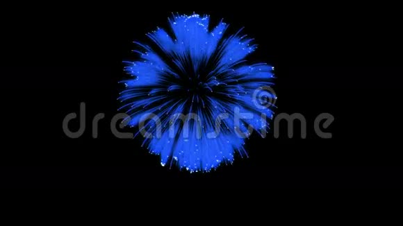 色彩斑斓的单根烟火在夜晚壮观的单一烟花3D渲染蓝色版本43视频的预览图