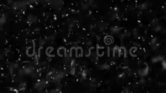 高质量的运动动画雪落在黑色背景上沉重的雪花视频的预览图