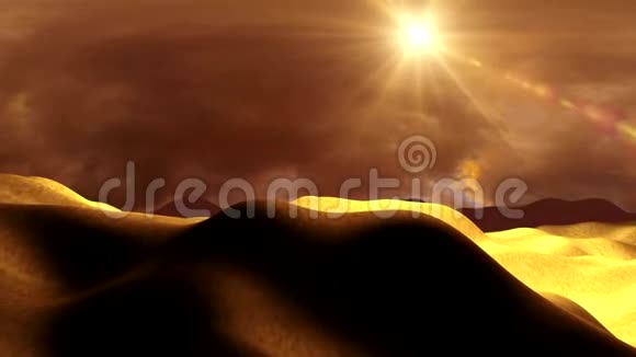 飞越棕色火星表面景观4K视频视频的预览图