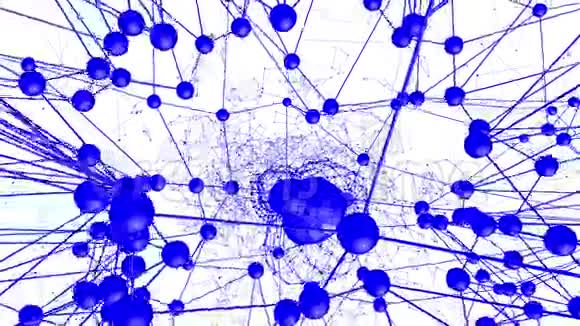 抽象蓝色挥动三维网格或网格的脉动几何物体用作抽象的数学可视化蓝色视频的预览图