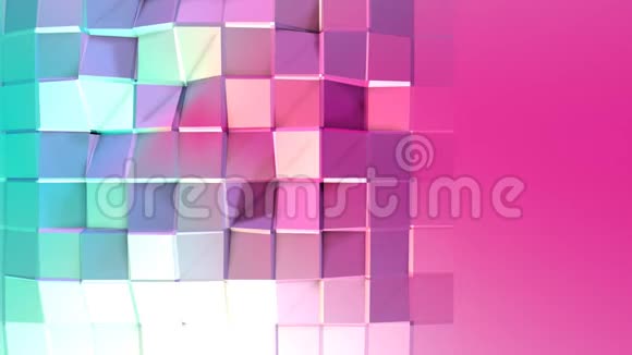 摘要简单的蓝粉色低聚三维表面作为控制场移动的软几何低聚运动背景视频的预览图