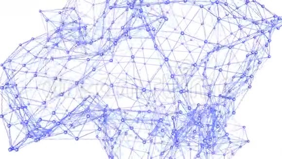 抽象紫罗兰挥舞三维网格或网格的脉动几何物体用作抽象晶体结构紫罗兰视频的预览图