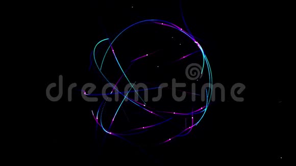 由线条制成的抽象霓虹灯球视频的预览图