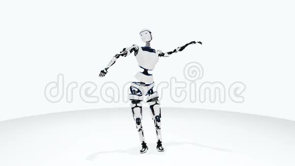机器人Android女人跳舞科幻时尚机器人女孩可爱的机器人女人CG动画视频的预览图