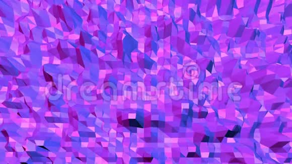紫色或紫色低聚波面作为未来景观紫罗兰几何振动环境或脉动视频的预览图