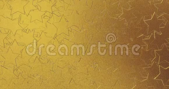 金色雪花在金色背景上三维渲染无缝环视频的预览图