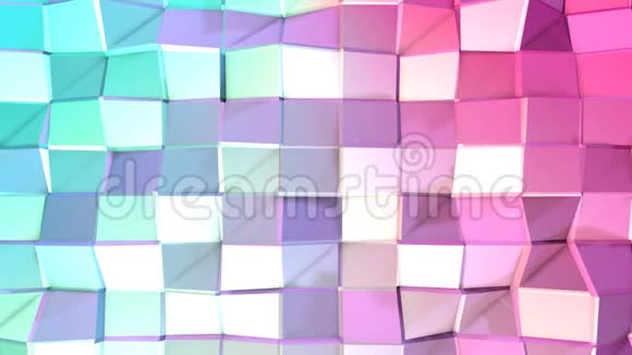 抽象简单的蓝色粉红色低聚三维表面作为宏伟的背景软几何低聚运动背景视频的预览图