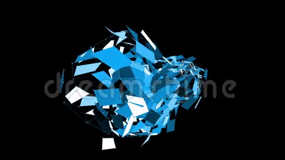 抽象蓝色挥动三维网格或网格的脉动几何物体用作抽象的网络背景蓝色几何视频的预览图
