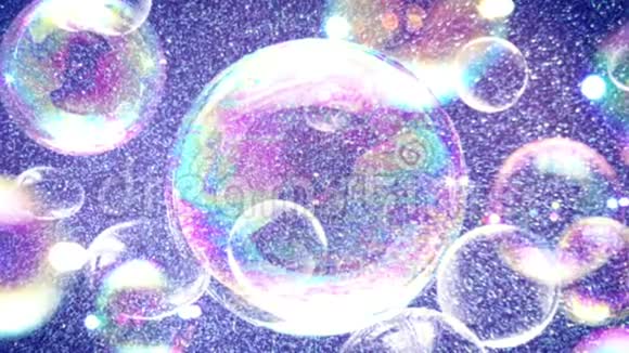 肥皂泡彩虹反射泡视频的预览图