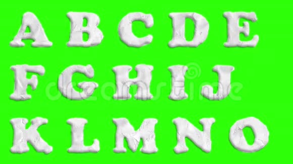 动画剪纸字体隔离在色度键绿色屏幕背景动画所有字母标点符号和视频的预览图