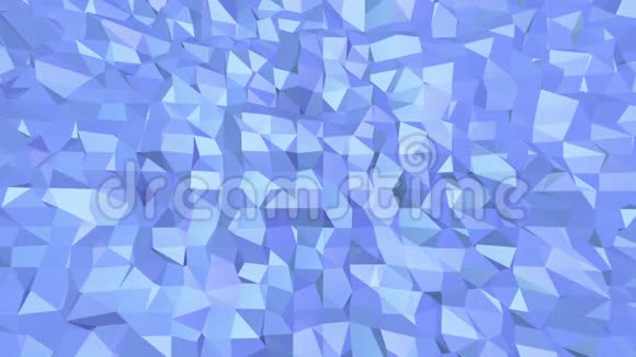 蓝色金属低聚波动表面作为生动的环境蓝色多边形几何振动环境或脉动视频的预览图