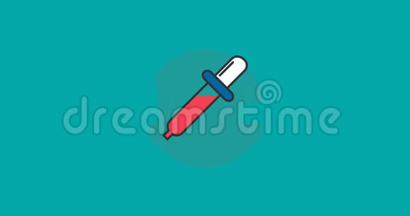 动画现代吸管图标与滴概念为网络艺术家自由或医学实验室视频的预览图
