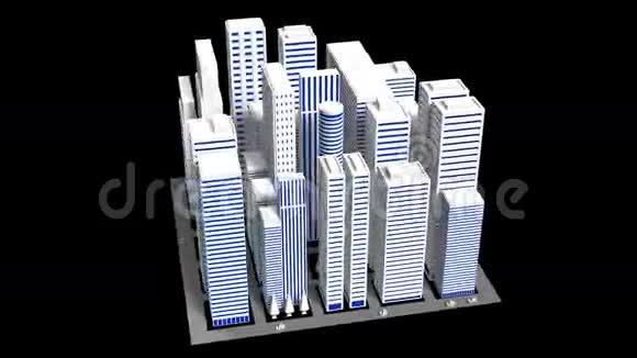 黑色背景下的城市视频的预览图