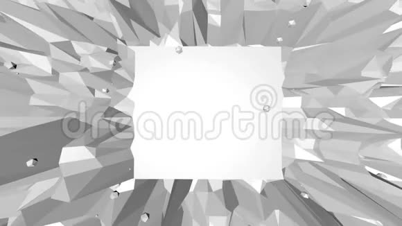 抽象简单的黑白低聚挥三维表面作为几何背景灰色几何振动环境或视频的预览图