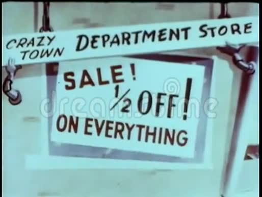 百货商场二分之一离售标志卡通视频的预览图