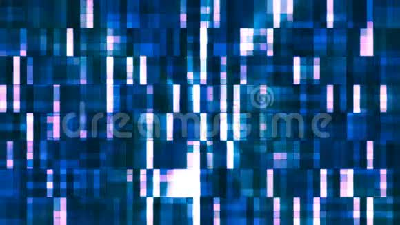 广播闪烁平方高科技区块蓝色抽象循环4K视频的预览图