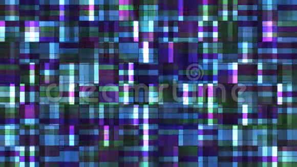 广播闪烁平方高科技区块蓝色抽象循环4K视频的预览图