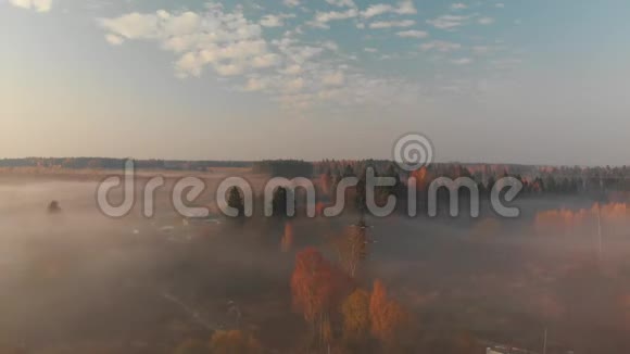 俄罗斯雾蒙蒙的早晨的乡村视频的预览图