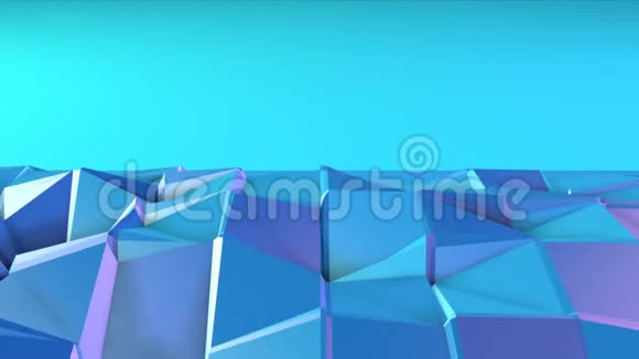 摘要简单的蓝紫低聚三维表面作为原子结构纯软几何低聚运动背景视频的预览图
