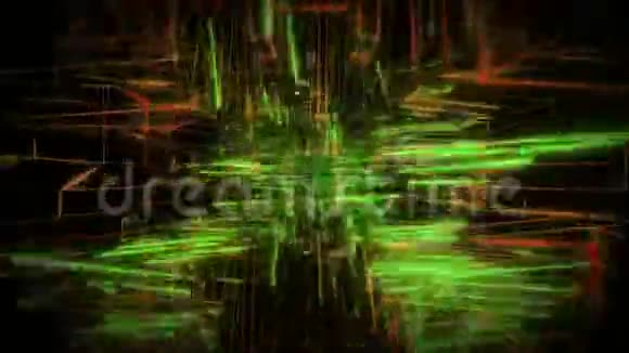 绿橙色线框视觉循环设计背景3渲染视频的预览图