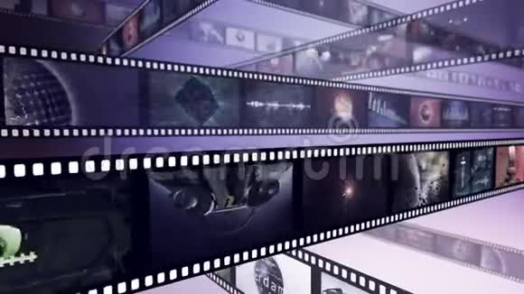 电影卷轴的循环创意动画视频的预览图