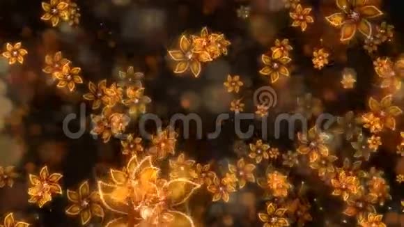 金色花朵博克背景视频的预览图