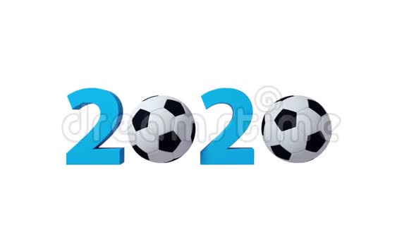 足球2020设计背景上的白色背景包括阿尔法频道视频的预览图