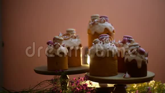 复活节蛋糕传统的库利奇帕斯卡复活节面包传统复活节春天视频的预览图