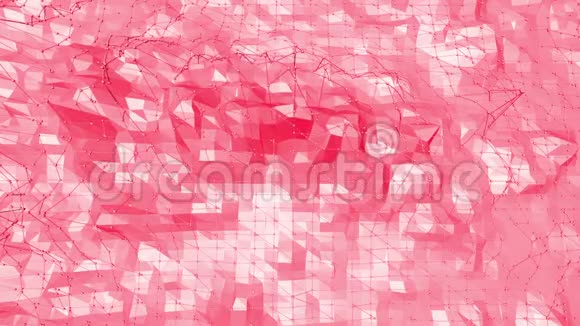 玫瑰色或粉红色低聚振荡表面作为化学环境多边形镶嵌红色振动环境或视频的预览图