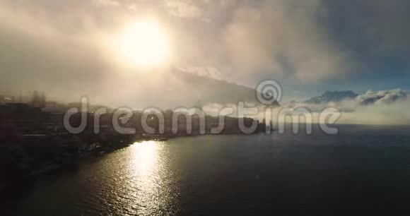 蒙特勒的冬季日落视频的预览图