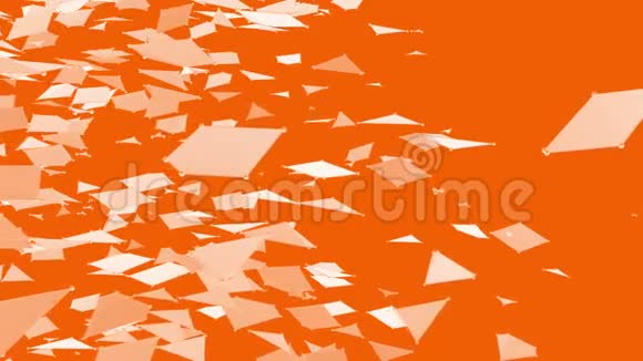 抽象干净的橙色挥动三维网格或网格作为几何背景橙色几何振动环境或脉动视频的预览图