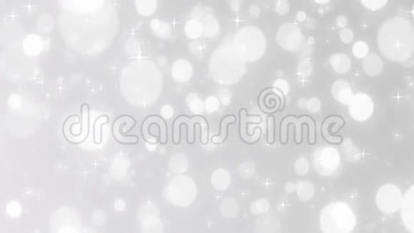 圣诞节银色背景满天繁星银白色节日圣诞视频的预览图