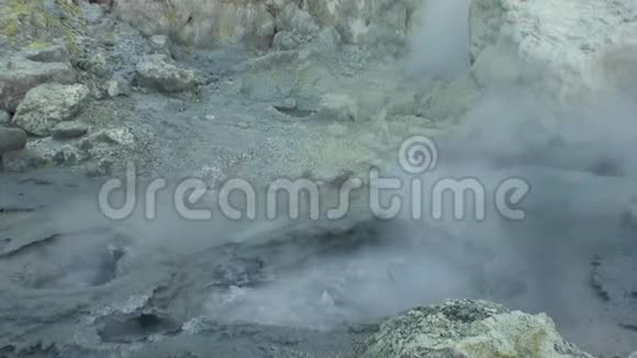 新西兰白岛山区火山的间歇喷泉视频的预览图