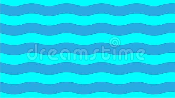 抽象条形成蓝色波浪蓝水视频的预览图